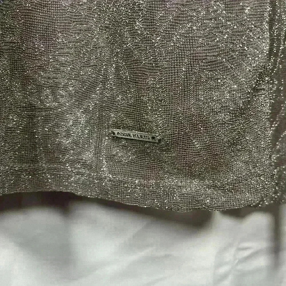 Anne Klein shimmer long sleeve turtleneck women medium NEW gray - Picture 2 of 7